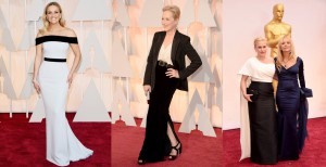 Famosas de blanco y negro en la gala de los Oscar 2015 