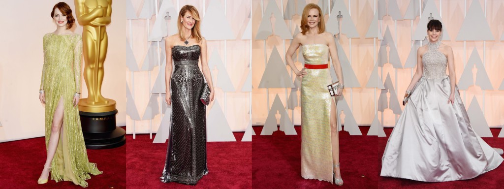 Famosas vestidas de metalizado en Premios Oscar 2015 